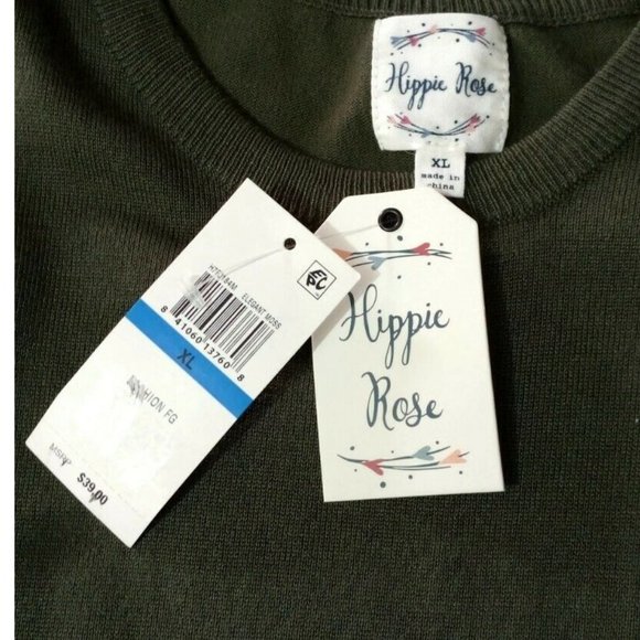 Hippie Rose Elegant Moss XL Cold Shoulder Gathered - Picture 7 of 7